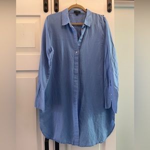 JCrew blue Oxford-style shirtdress / swim coverup (Sz L)